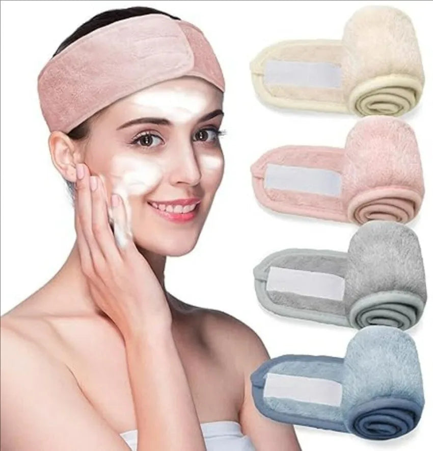 Adjustable Head Band Women Spa Wide Hairband Yoga Bath Shower Makeup Wash Face Cosmetic Headband Soft Toweling Hair Accessories