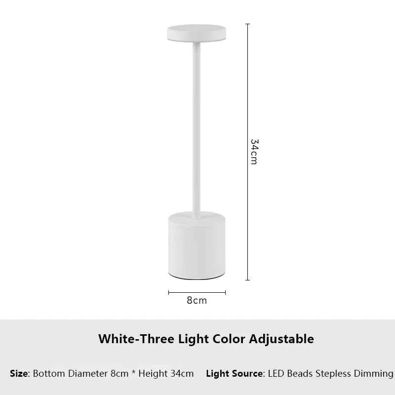 Simple Touch Sensor LED Table Lamp Rechargeable Desk Lamp 3Colors Adjustable Bedside Creative Ambient Light Bar Room Decor Light