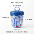 WORTHBUY Double Wall Salad Cup Portable Leak Proof Oat Container With Fork&Handle Drain Fruit Cup Cute Breakfast Cup For Student