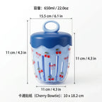 WORTHBUY Double Wall Salad Cup Portable Leak Proof Oat Container With Fork&Handle Drain Fruit Cup Cute Breakfast Cup For Student