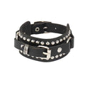 Punk Bracelets PU Leather Studded Bracelet Adjustable Goth Cuff Bracelet Gothic Rivet Buckle Wristband for Men Women Emo Jewelry