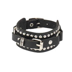 Punk Bracelets PU Leather Studded Bracelet Adjustable Goth Cuff Bracelet Gothic Rivet Buckle Wristband for Men Women Emo Jewelry
