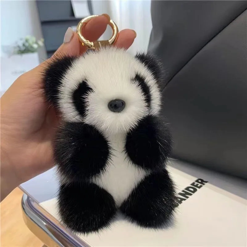 ZAKOL Cute Panda Plush Toy Keychain Cartoon Bag Pendant Accessories Car Key Chain Charm Ornaments Fashion Girls Gift