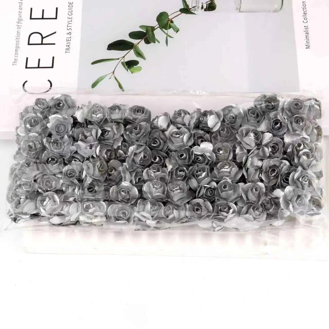 144PCS 1.5 cm Artificial Mini Paper Rose Bouquet For Scrapbooking For Wedding Party Decoration Cheap Artificial Rose Flowers