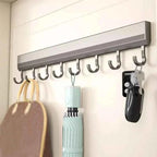 Kitchen Storage Rack Aluminum Alloy Hook Rack Wall Mounted Kitchen Utensil Storage Rack Bathroom Robe Towel Hanger
