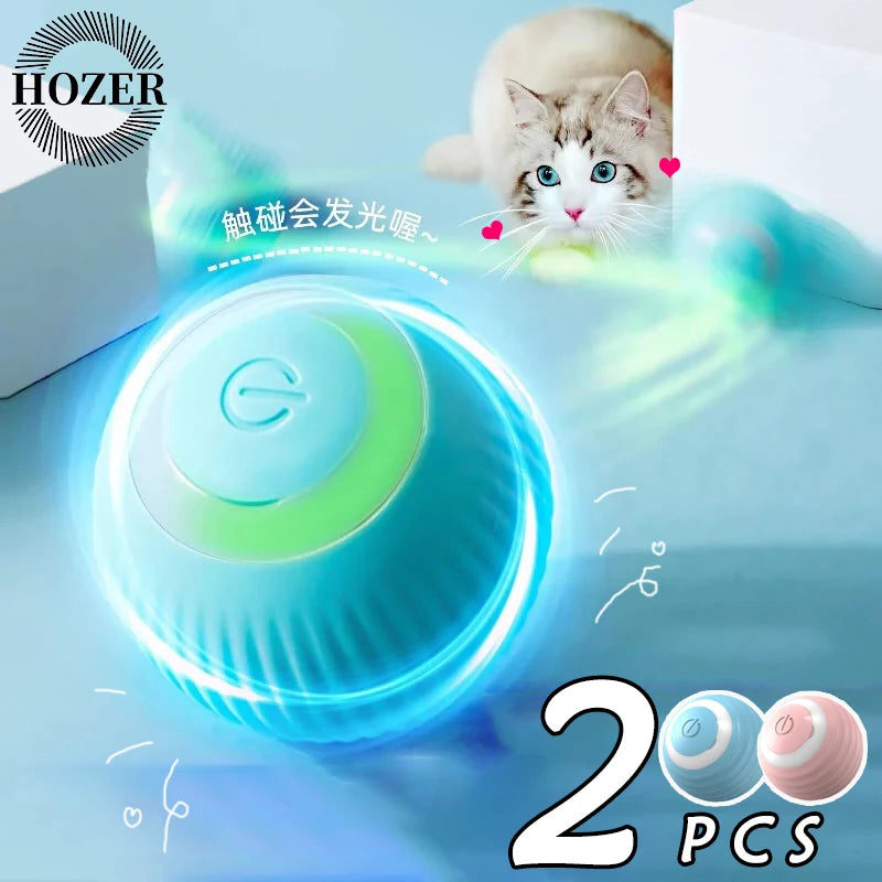 2PCS Cat Interactive Ball Indoor Automatic Rolling Magic Ball Smart Cat Toys Electronic Interactive Cat Toy Cat Game Accessories - WTN Essentials 