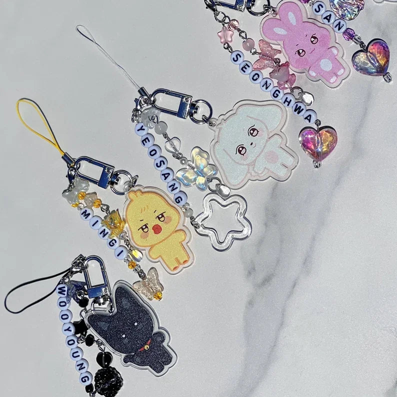 ANITEEZ Bias Beaded Keychain Phone Charm