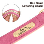 Personalized Dog Collar Custom Engraved PU Leather Dog Collars Free Engraving ID Tag Nameplate For Small Medium Large Dogs - WTN Essentials 