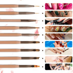 9PCS UV Gel Nail Brush Liner DIY Painting Pen Manicure Acrylic Drawing Brush for Nail Art Design Nails Tip Display Painting Tool