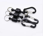 Portable Steel Fishing MRC Strong Magnetic Quick Release Clips Net Holder with Fishing Coil Lanyard Aluminum Carabiner 105x20mm