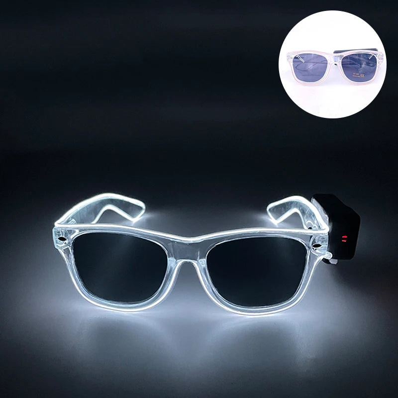 New Cool Wireless Glowing LED Light Up Glasses For Rave Festival Party Luminous Neon Mosaic Sunglasses Club Disco Eye Glasses