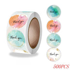 50-500pcs 1inch Blue Thank You Stickers For Envelope Sealing Labels Stationery Supplies Handmade Wedding Gift Decoration Sticker
