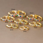 2PCS Stainless Steel Minimal Crystal Zirconia Hoop Earrings Gold Silver Color Small Huggie Cartilage Earring Piercing Jewelry