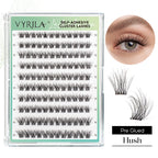 VYRILA Self Adhesive Eyelashes No Glue Needed Lashes 10‑16mm Pre Glued Cluster Lashes D Curl Soft Natural Press on Lashes