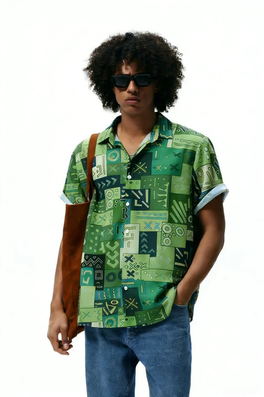 Men's Fashion Street Short-Sleeve Shirt High-Definition Pattern 3D Printed Shirt Hawaiian Outdoor Party Social Men's Clothing