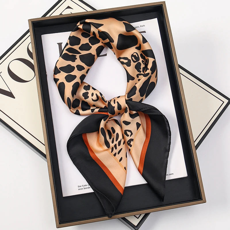 60Colors Luxury Scarf Women 70*70Cm Silk Feel Square Hair Wrapping Foulard Satin Shawl Big Size Head Bandana Hijab Handkerchief