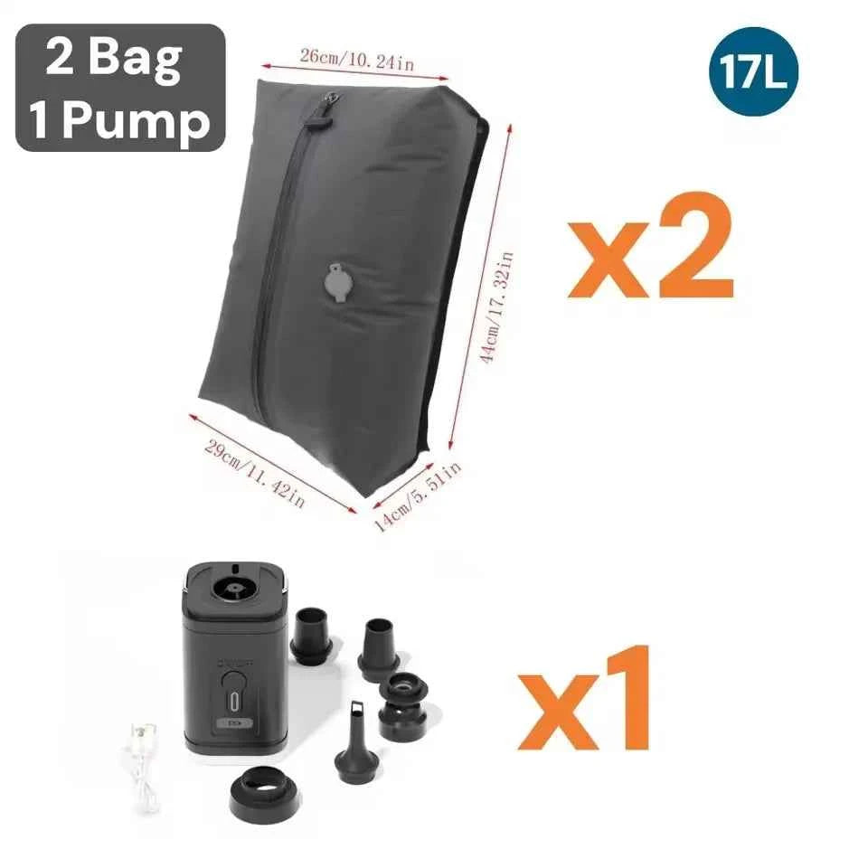 17L Vacuum Compression Bag with Air Pump Reusable Travel Clothing Storage Bag Compression Luggage Bag