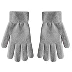Women Gloves Knitted Solid Autumn Winter Hand Warmer Thicken Lining Skiing Short Wrist Female Full Fingered Mittens
