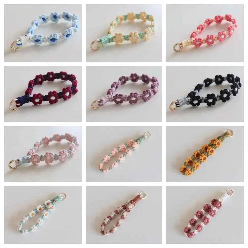 Korean Style Boho Macrame Phone Wristlet Keychain Strap