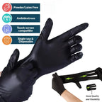 20/50/100PCS Disposable Black Nitrile Gloves – Latex-Free, Powder-Free Cleaning, Tattoo, Hairdressing & Household Use