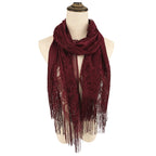 RUNMEI Black Yellow Pink Color Floral Lace Scarf Tassel Fringe Shawl Wrap Flower Headscarf Muslim Hijabs scarfs Women Ladies
