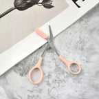 Pink Eyebrow Trimming Scissors – Built-In Comb Grooming Tool