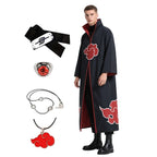 Akatsuki Anime Cosplay Costume Red Cloud Robe Set