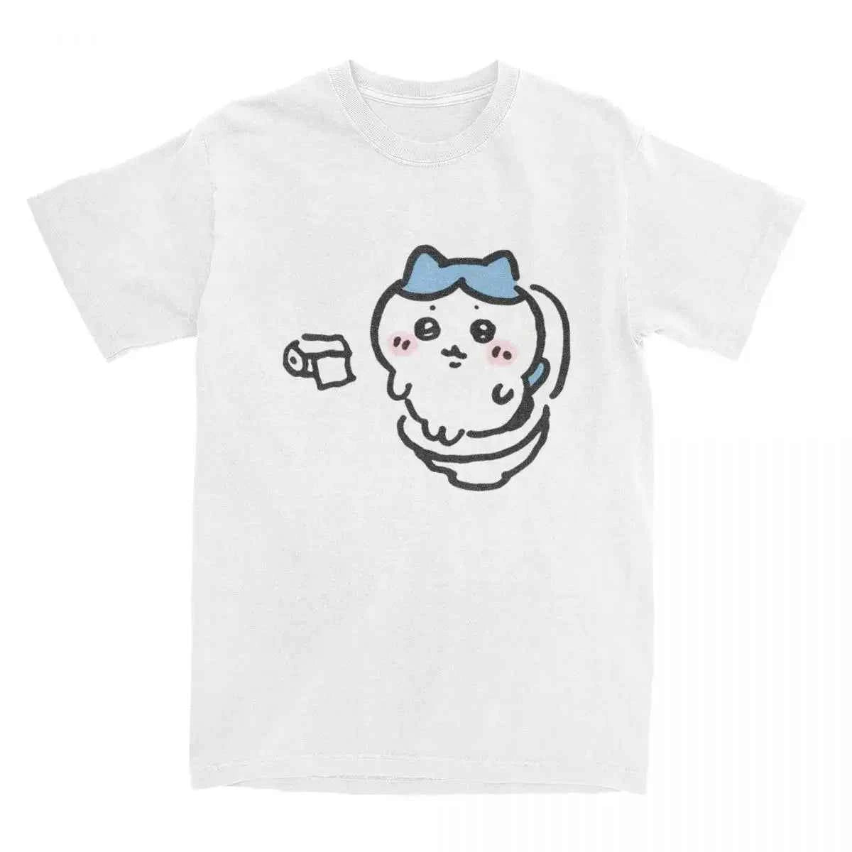 Chiikawa Toilet Time T Shirts Harajuku Stylish Casual Cotton Vintage Men Women Short Sleeve Oversized Streetwear Unisex Tops