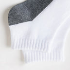 12 pairs basic children's short socks - white and gray design, breathable - suitable for boys and girls back-to-school season
