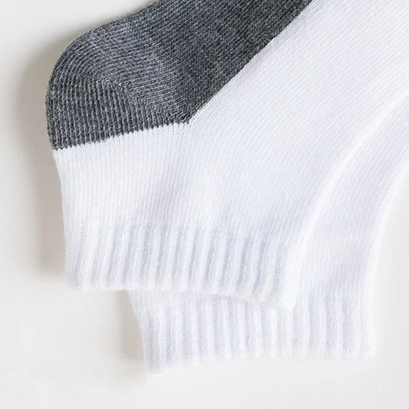 12 pairs basic children's short socks - white and gray design, breathable - suitable for boys and girls back-to-school season