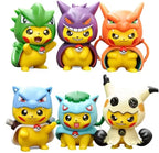 1Set Pocket Monsters Anime Figure Kawaii Pikachu In Disguise Action Figures PVC Adult Collection Model Dolls Toy Gift