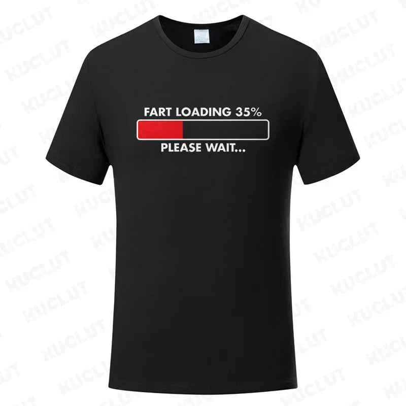 Huge Fart Loading Men's T-shirt Humor Tee Joke Gag Tshirt for Dad Gifts Guys Male Clothes Short Sleeve Tees Funny Graphic Tops