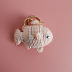 Funny Shrimp Crochet Keychain Cute Ocean Bag Charm