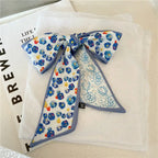 Cashew flower silk scarf double-sided printed for Women, Lightweight Versatile Bandana Style, Daily Office Party Vacation Boho