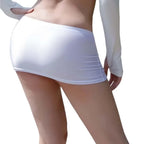 Sexy See Through Black Slim Ultra thin Mini Short Skirts Bodycon Wrap Hips silk Skirt for Woman Spring Summer Fashion Lingerie