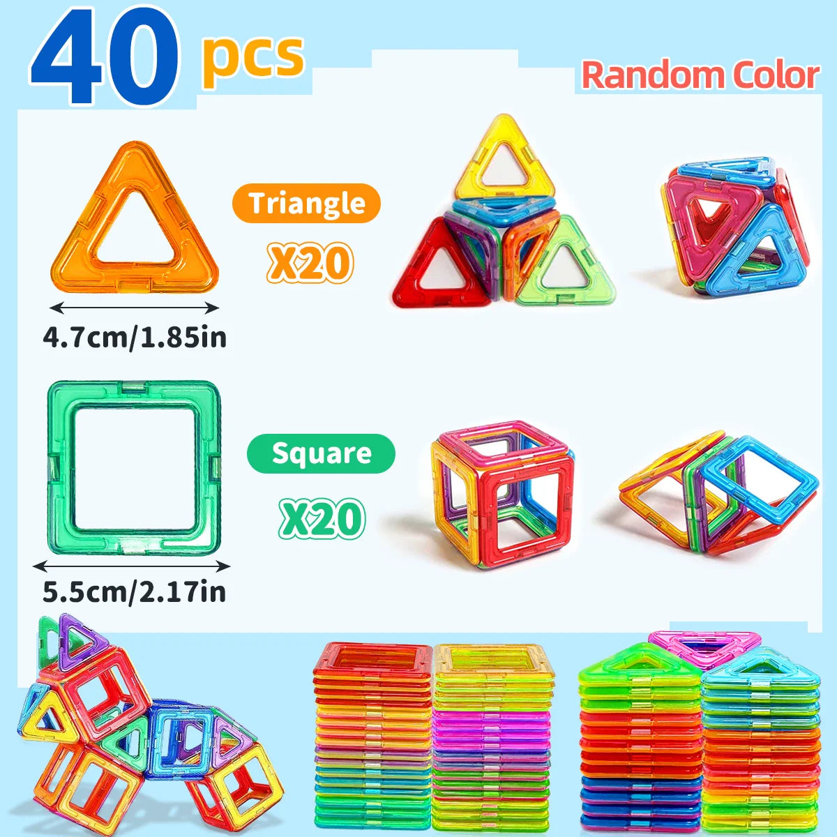 Magnetic Building Blocks Medium STEM Construction Toy for Kids