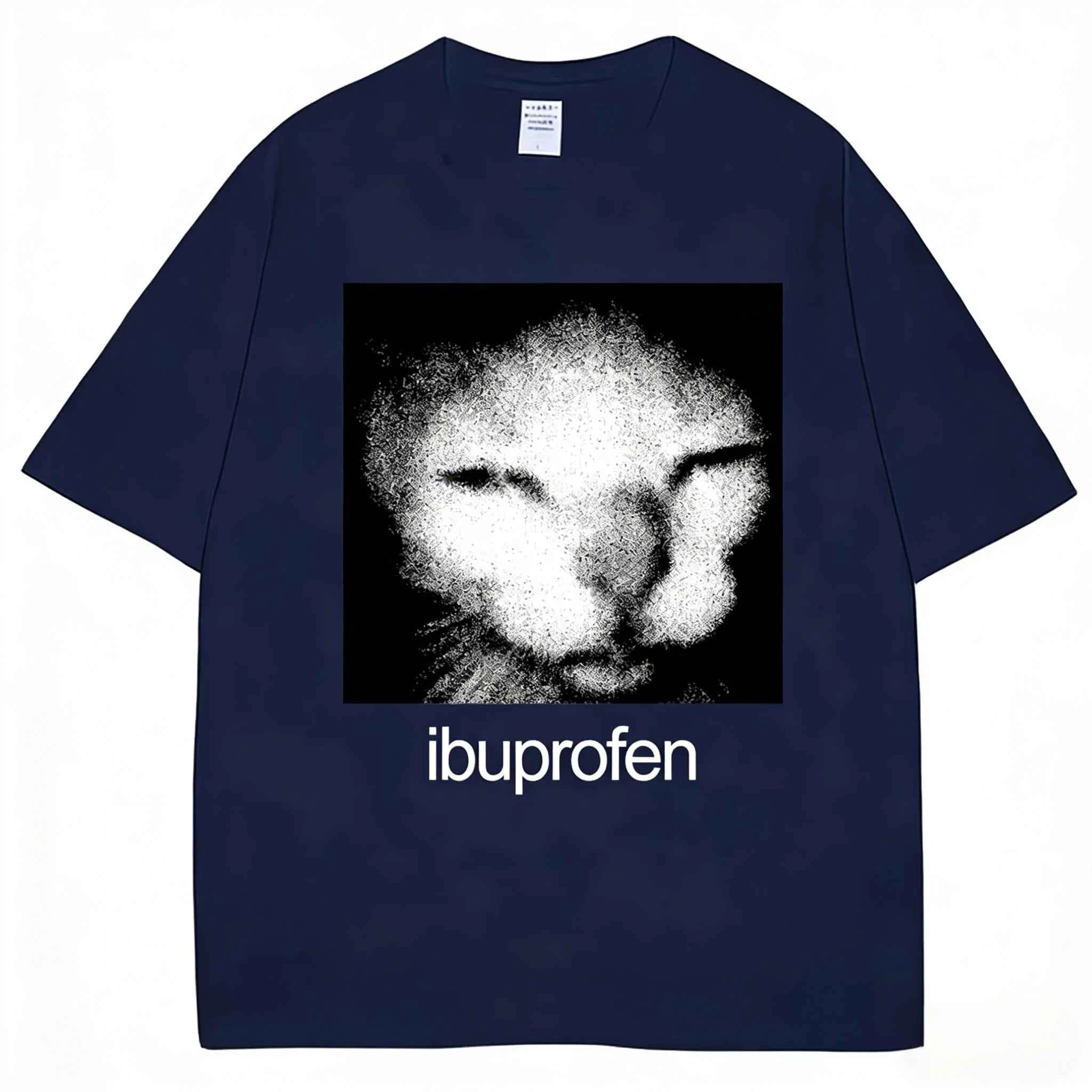 2026 Vintage Funny Ibuprofen Cat Meme Graphic Tees Men Women Humor Fashion T Shirts Oversized Casual Streetwear T-shirt Y2K Tops