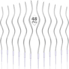12/48pcs/1case Birthday Candles Spiral Cake Candles Long Thin Cake Candles For Wedding Party And Cake Decoration