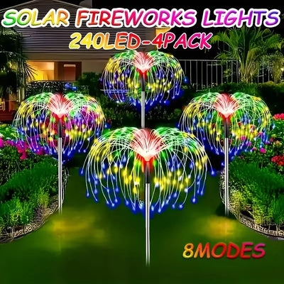 6Pack Outdoor Solar Garden Lights LED Garden Lights 8 Lighting Modes Courtyard Lamp IP65 Solar Landscape Light