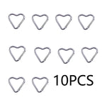 10PCS Carabiner Keychain Clip Heart-shaped Aluminum Small Carabiners Tactical Clips Outdoor Tools Water Bottle Keyring HWXGJ04