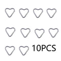 10PCS Heart Shaped Aluminum Carabiner Keychain Clips for Everyday Use