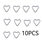 10PCS Heart Shaped Aluminum Carabiner Keychain Clips for Everyday Use