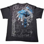 Southpole Y2K Vintage Cotton Graphic Tee Distressed Oversized Unisex T-Shirt with Gothic Print Streetwear Retro Soft Shirt Man