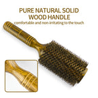 Professional Boar Bristle Round Hair Brush for Women and Men Hair Styling Comb Salon Hairdressing Hairdresser Wood Round Brush