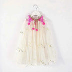 Girl Costume Children Elegant Dress Cape Kids Christmas Halloween Party Supply Girl Tulle Cloak Elsa Rapunzel Cosplay Accessory