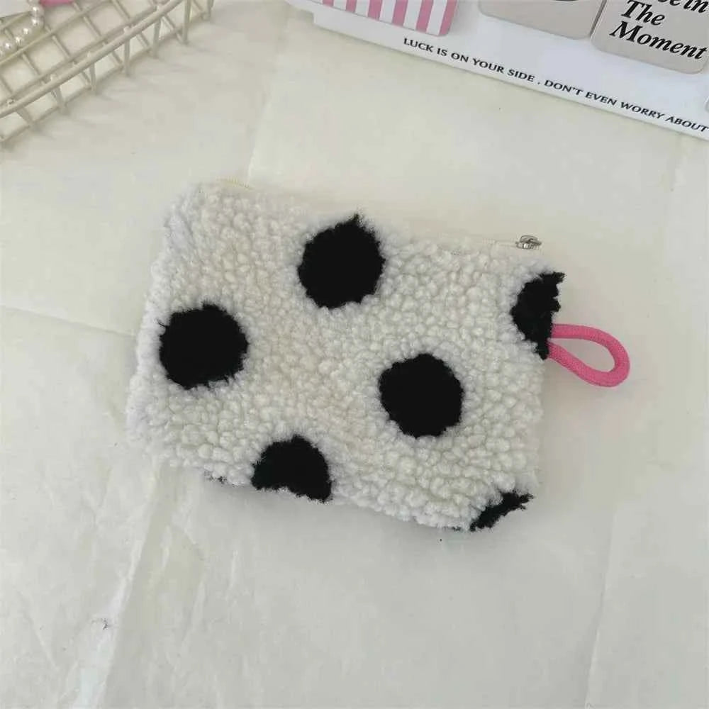 Heart Printed Cute Small Lipstick Cosmetic Bag Travel Makeup Organizer Toiletry Storage Bag Pouch Card Holder Purse Bags