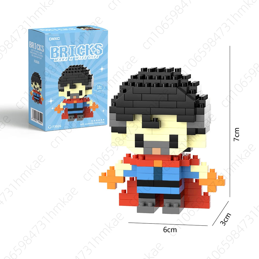 Spider Man Building Block Deadpool & Venom Iron Man Figure Batman Super Hero Cartoon Character Model Toys for Gifts