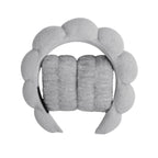 1/3Pcs Fashion Microfiber Washing Wristbands Scrunchies Puffy Headband Spa Bubble Headband for Washing Face Makeup Shower Skincare