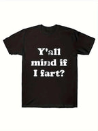 Unique I Love To Fart Graphic Print Crew Neck Short Sleeve  T-Shirt for Men - Comfortable Breathable and Fashionable Casual Wear