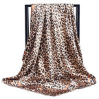 Fashion Kerchief Silk Satin Neck Scarf For Women Print Hijab Scarfs Female 90*90cm Square Shawls and Wraps Scarves For Lady